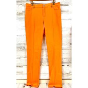 J.Jill Authentic Fit Slim Leg Stretch Pants Orange Womens 14 Comfort Casual